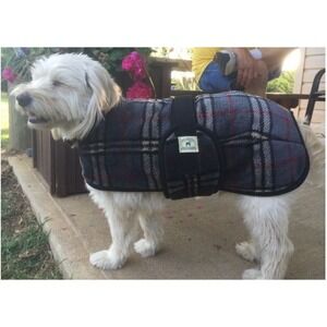 Foggy Mountain Dog Coat Snuggler | Chrome Plaid Fleece | Size 22 | Made in USA